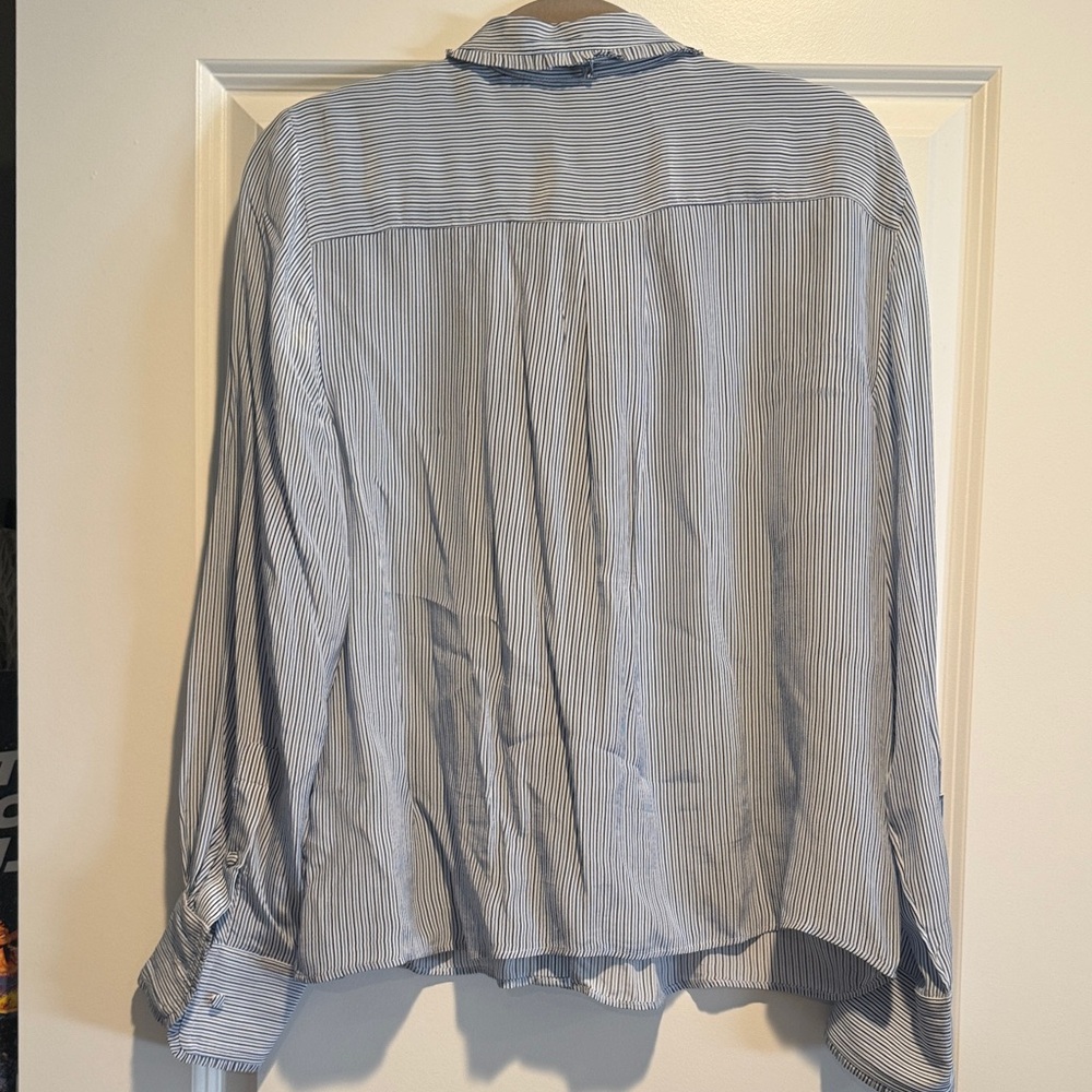 J. Crew Blue and White Striped Shirt - Picture 3 of 4